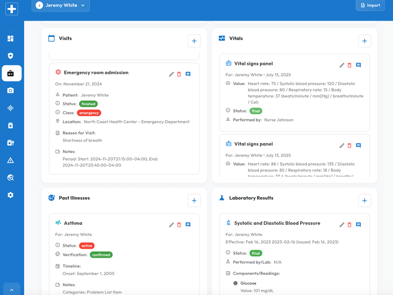 Doctor reviewing a patient's medical history on a computer