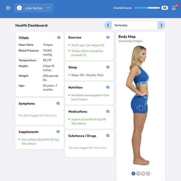 Daily logging screenshot