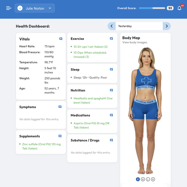App dashboard screenshot