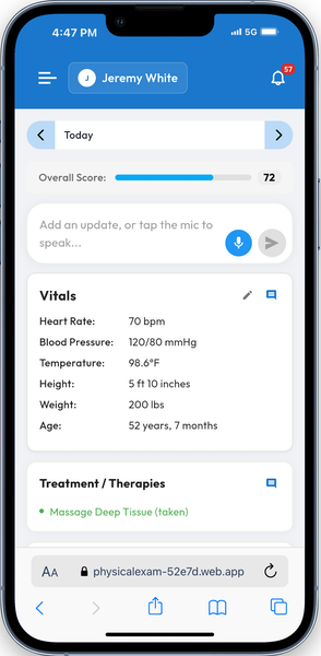 Mobile screenshot of the medication schedule